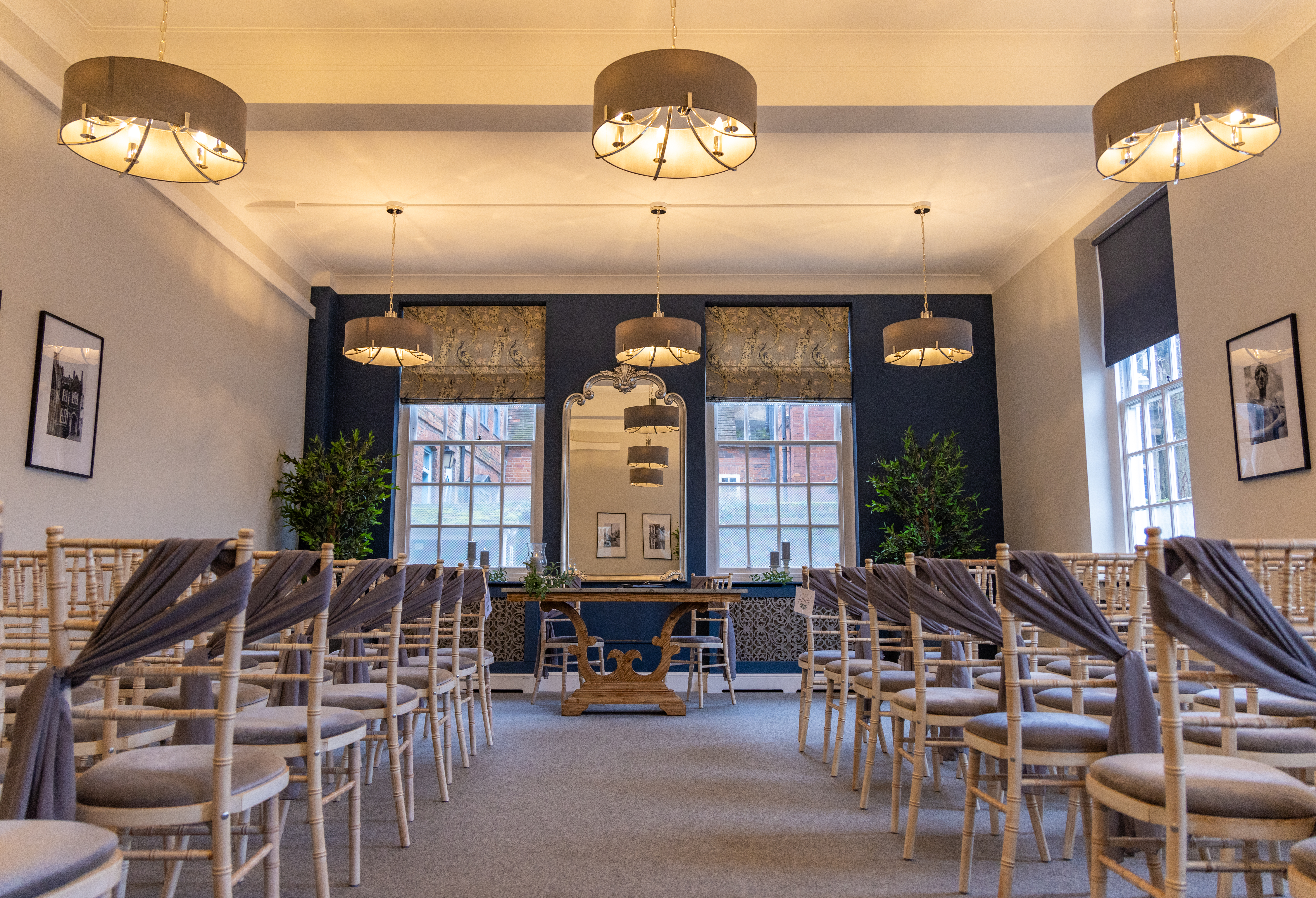 Abbeygate Register Office Ceremony Room in Bury St Edmunds decorated for a wedding