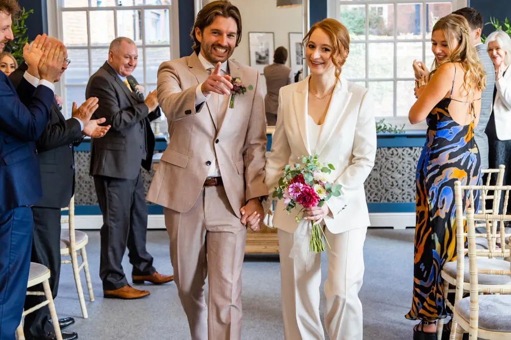 Couple at Abbeygate Room Bury St Edmunds Register office