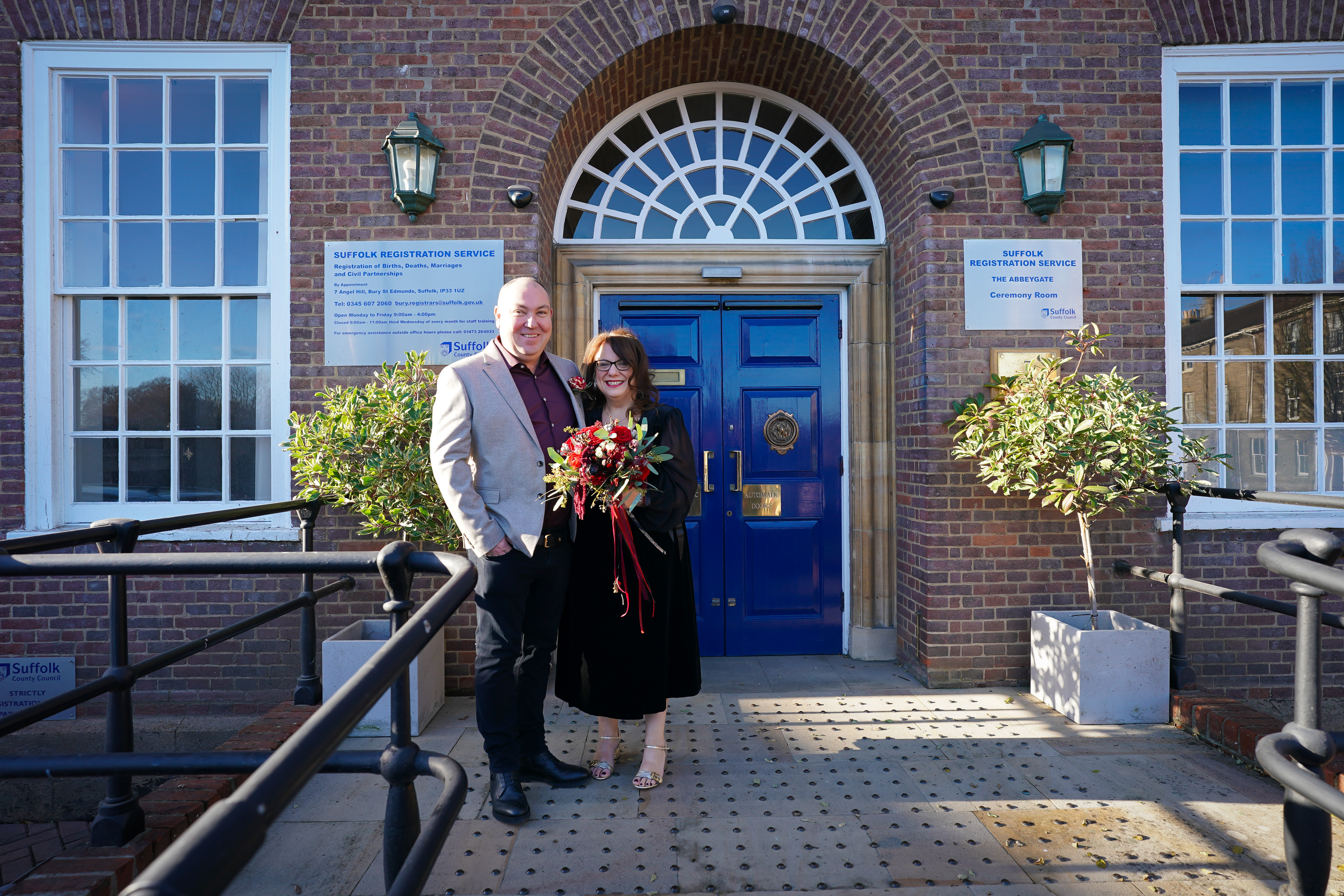 Older couple just married outside registry office