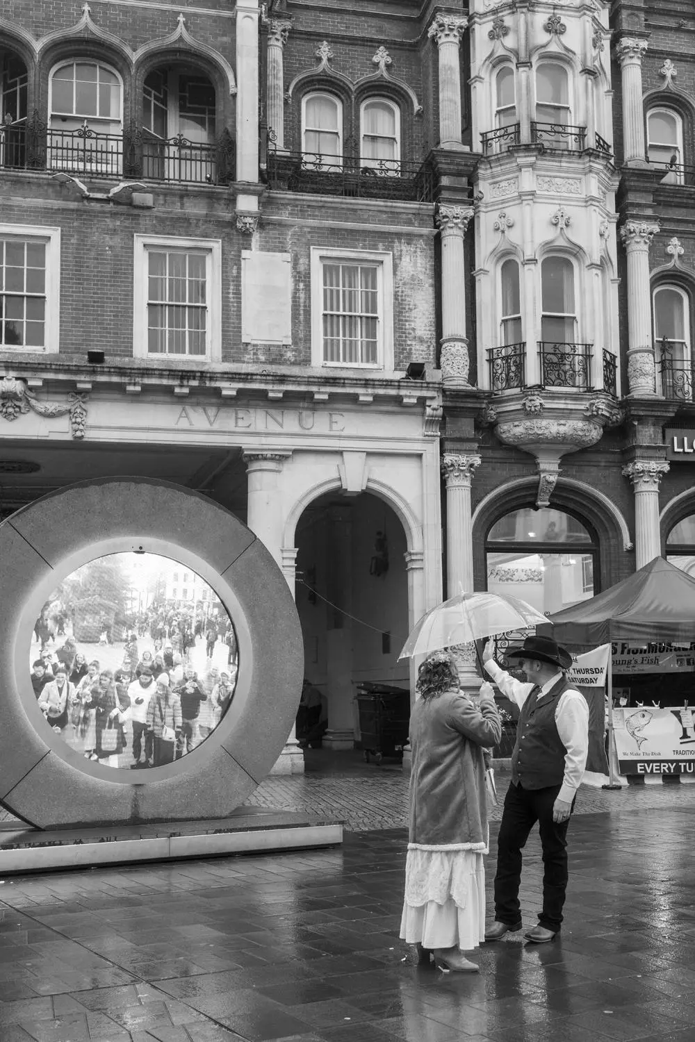 Bride and groom at Ipswich Corn Hill