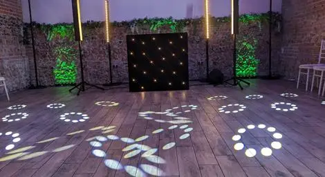 Dancefloor with circular lights on