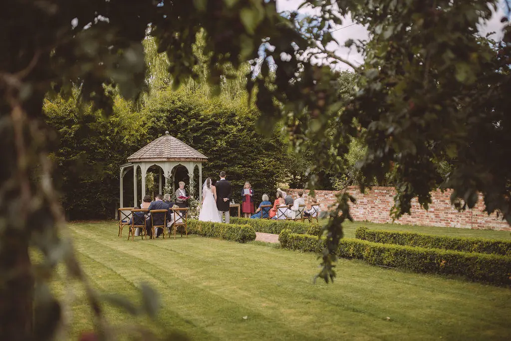 Bride groom outdoor ceremony
