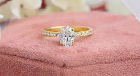 Gold diamond solitaire cut ring