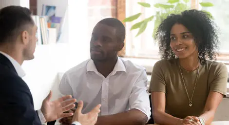 Black couple giving notice of marriage.