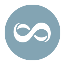 Suffolk Registration Service logo white infinity symbol on teal circular background